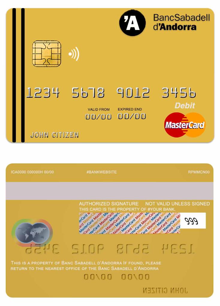 Andorra Bank Sabadell mastercard